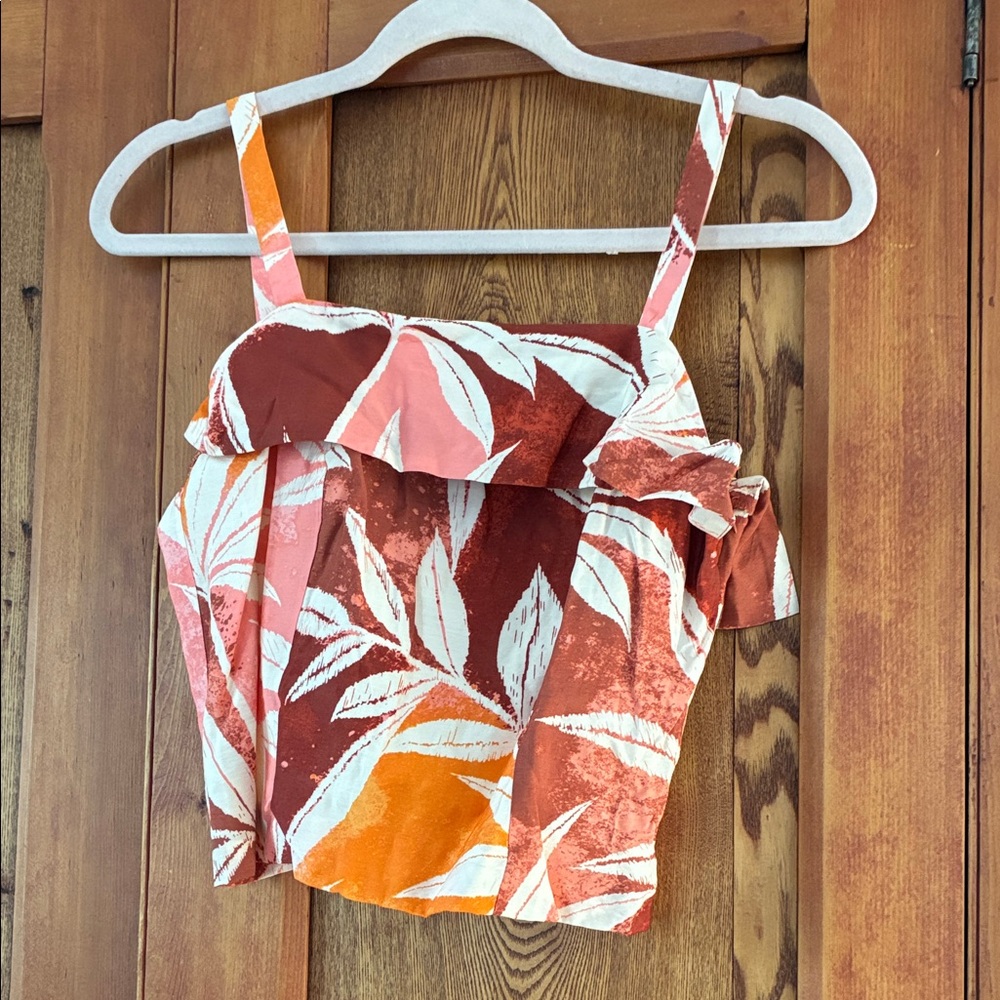 Tropical Print Sleeveless Top
